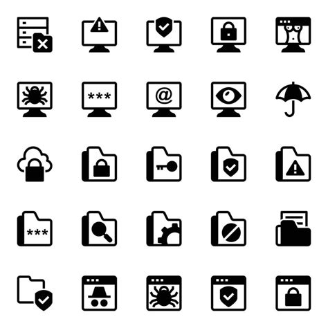 Glyph Icons For Cyber Security 20410567 Vector Art At Vecteezy