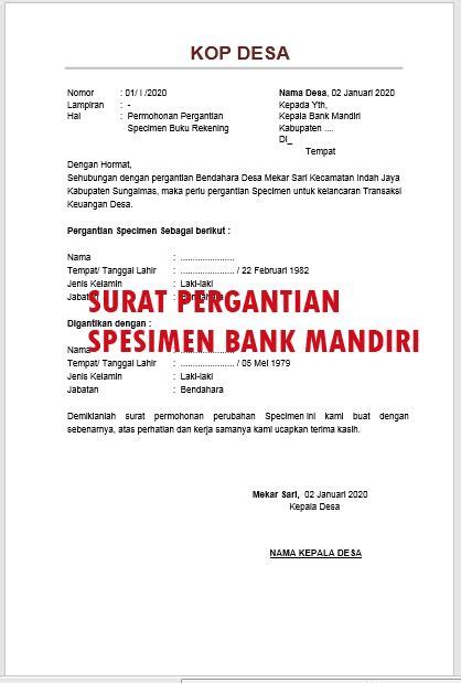 Detail Contoh Surat Permohonan Penambahan Specimen Tanda Tangan Koleksi