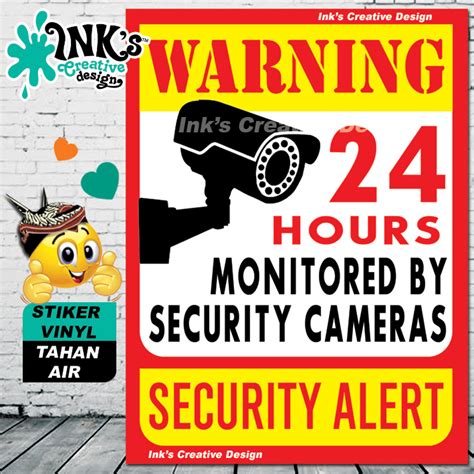 Jual Stiker CCTV Monitored By Security Camera Shopee Indonesia