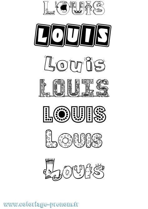 Coloriage Du Pr Nom Louis Imprimer Ou T L Charger Facilement