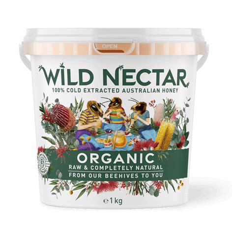 Organic Australian Honey 1kg Pail Wild Nectar Honey