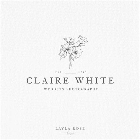 Premade Logo Design Wedding Photography Logo Elegant Floral Logo