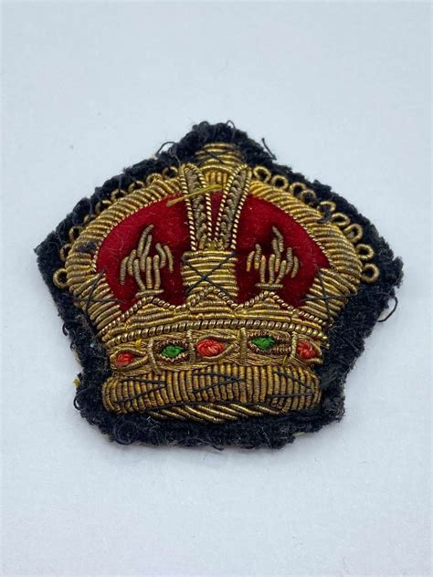 Ww British Bullion Warrant Officers Second Class Kings Crown Patch