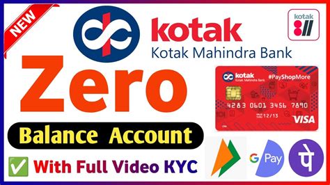 Kotak Mahindra Bank Zero Balance Account Opening Online Kotak Bank