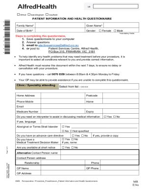 Fillable Online Freedom Of Information Application Form Alfredhealth