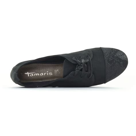 Tamaris Black Derbys Noir Printemps T Chez Trois Par