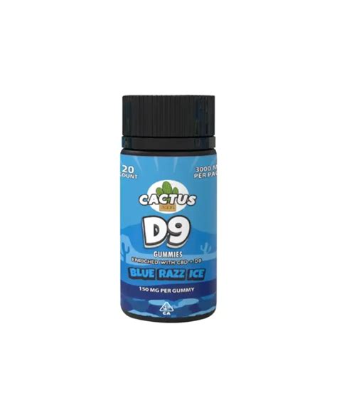 Hemp Gummies Cactus D9 Gummies Blue Razz Ice 1 Pack