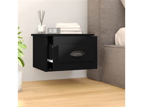 Tables De Chevet Murales 2 Pcs Noir 41 5x36x28 Cm Conforama