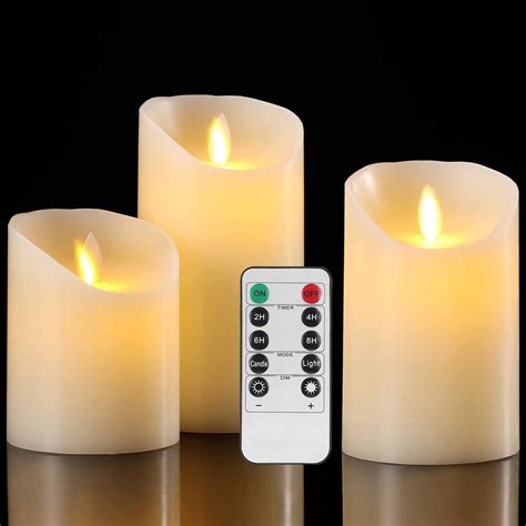 Flameless Candles Battery Operated Flickering Moving Wick Electric Led