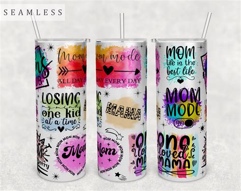 Mom Quotes Tumbler Wrap 20 Oz Skinny Tumbler Mom Sayings Design By