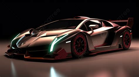 Stunning D Rendered Image Of Lamborghini Veneno Background Grey Gray