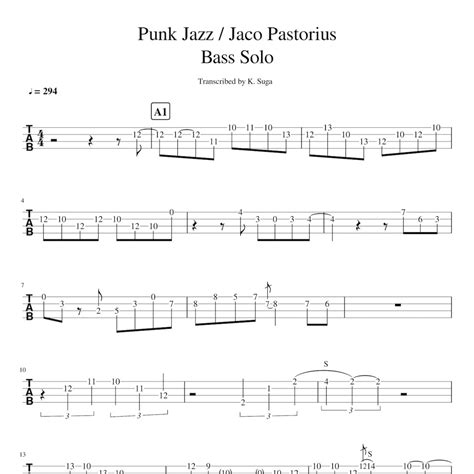 Punk Jazz Bass Solo Jaco Pastorius ベース Tab 譜 Electric Bass Online