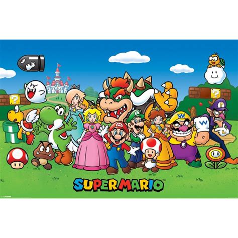 Plakat Super Mario Bohaterowie Luigi Peach X Cm