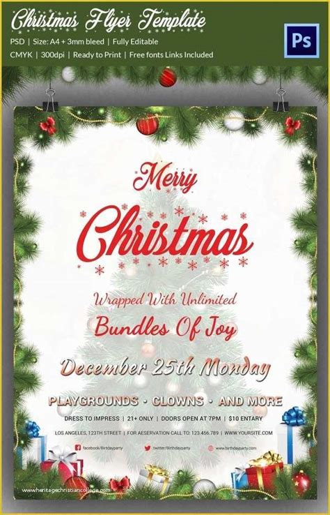 Free Printable Christmas Party Flyer Templates Of Christmas Flyer Template Free Download ...