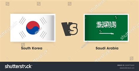 South Korea Vs Saudi Arabia Flags Stock Vector (Royalty Free) 2224771631 | Shutterstock