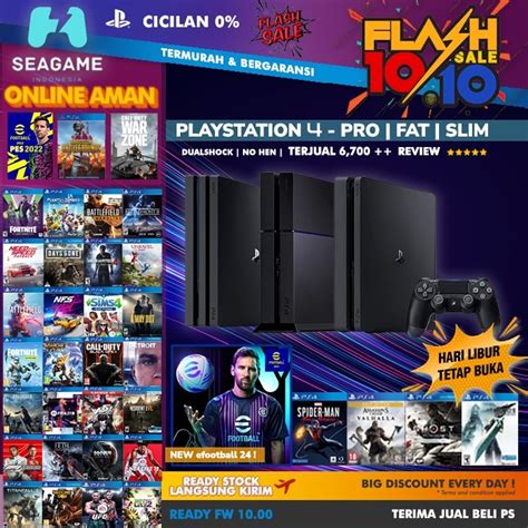 Jual PLAYSTATION 4 PS4 PRO SLIM FAT BISA ONLINE 500GB 1TB PES23