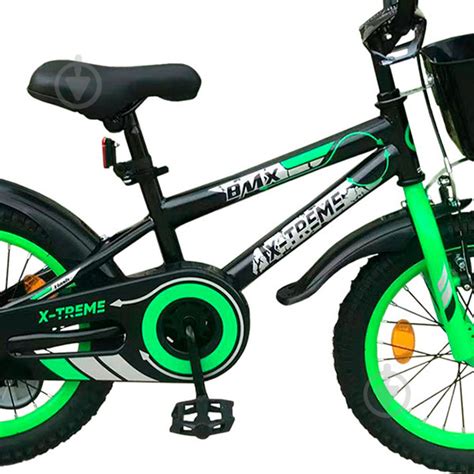 ᐉ Велосипед дитячий X-Treme Flash 1610 колеса 16" чорно-зелений 125001 ...
