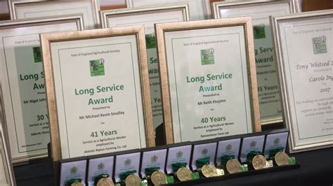 Long Service Awards East Of England Agricultural Society