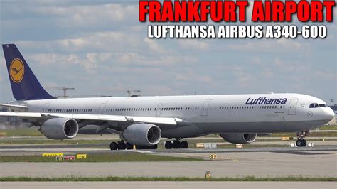 Lufthansa Airbus A340 600 D AIHZ Takeoff At Frankfurt Airport