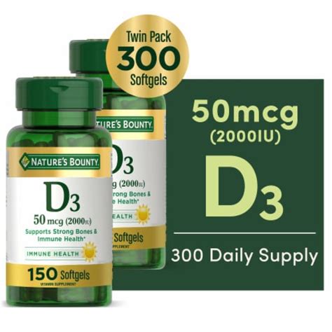 Nature S Bounty Vitamin D Softgels Mcg Iu Pk Ct