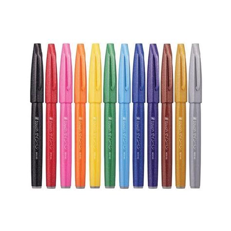 New Colors 24 Colors Set Pentel SES15C TOUCH Fude Calligraphy Brush