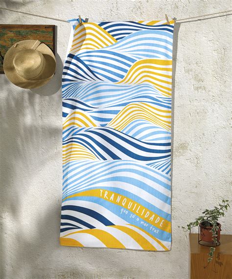 Toalha de Praia Döhler 100 Algodão Estampada Maldivas 76x152cm