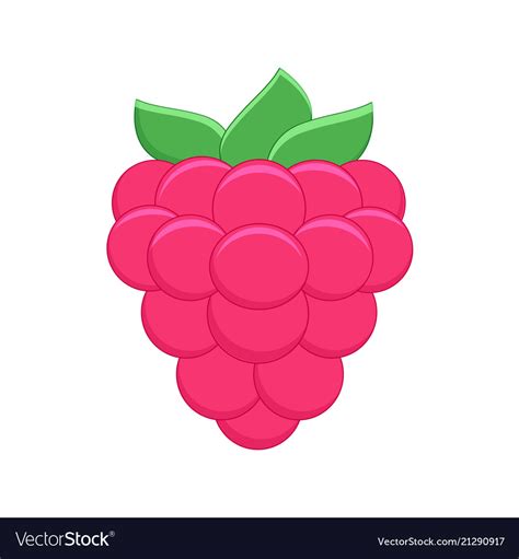 Cartoon Raspberry Isolated Royalty Free Vector Image