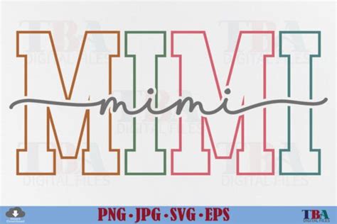 Mimi SVG Mimi PNG Grandma Varsity Design Graphic By TBA Digital Files