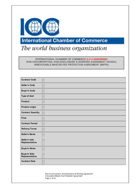 2021 2025 Form International Chamber Of Commerce Non Circumvention Non