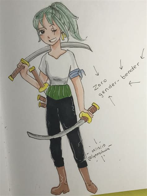 One Piece Zoro Gender Bender Manga Drawing Old Art Featured Art