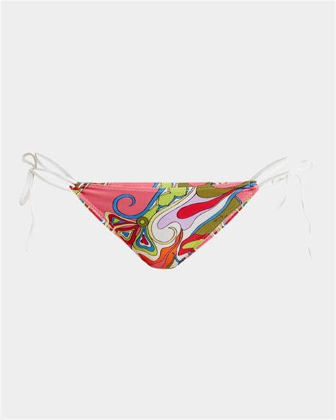 Emilio Pucci Orchidee Print Triangle Bikini Bottoms In Pink Lyst