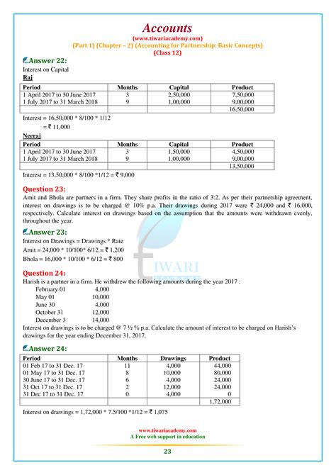 NCERT Solutions For Class 12 Accountancy Part 1 Chapter 2 2024 25