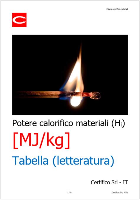 Potere Calorifico Dei Materiali Hi Certifico Srl