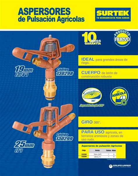 Aspersor Agrícola De Pulsación 3 4 360 Surtek Mod 130298 Hm4