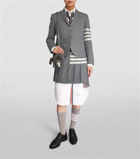 Womens Thom Browne Grey Pleated Mini Skirt Harrods Uk