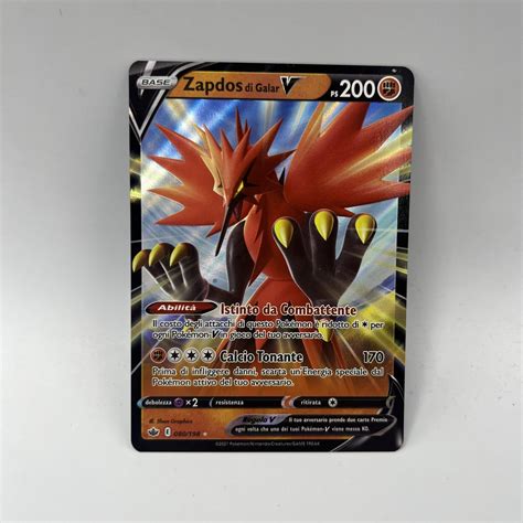 Pokemon Card Zapdos Of Galar V It Ice Kingdom Ebay