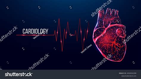 Cardiology Concept Banner Wireframe Low Poly Stock Vector (Royalty Free ...