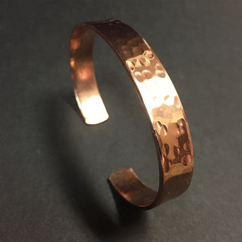 Thin Hammered Copper Cuff Bracelet