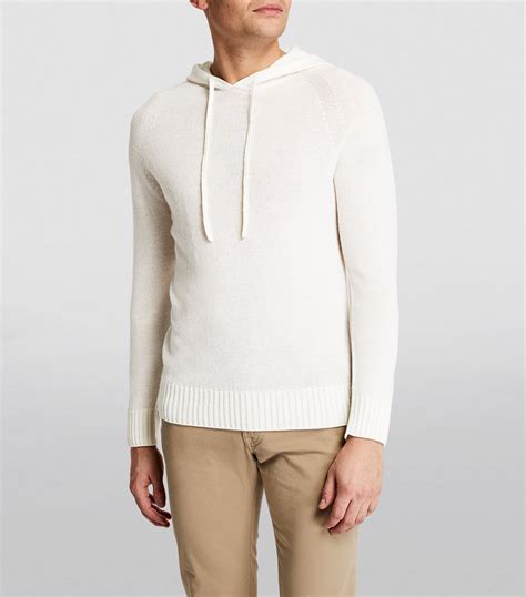 Mens Johnstons Of Elgin Beige Cashmere Hoodie Harrods Us