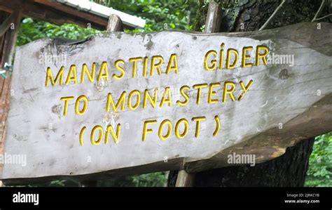 sumela monastery road sign aka sumela manastiri  monastery  foot