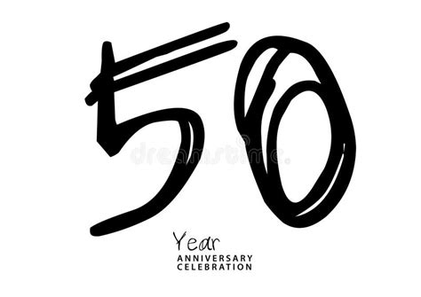 50 Años Celebración Del Aniversario Color Negro Logotipo Vectorial 50