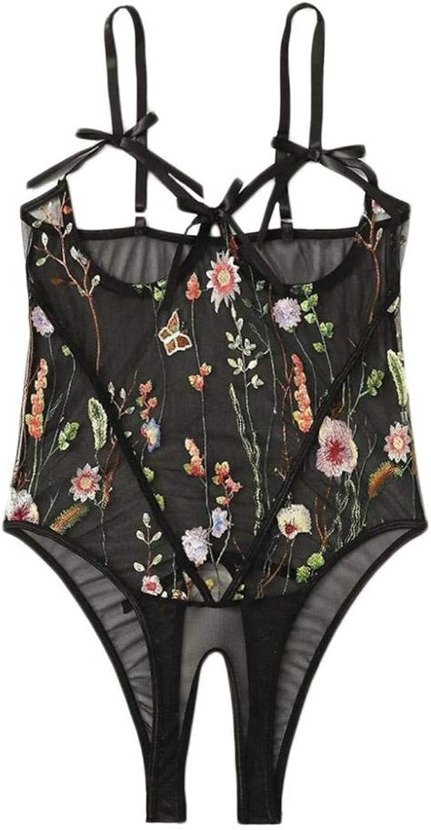 MJNHB Damen Sexy Negligee Plus Size Frauen Sexy Dessous Stickerei Spitze Transparente Sex