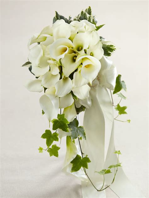 White Calla Lily Cascade Bouquet From Flowersie