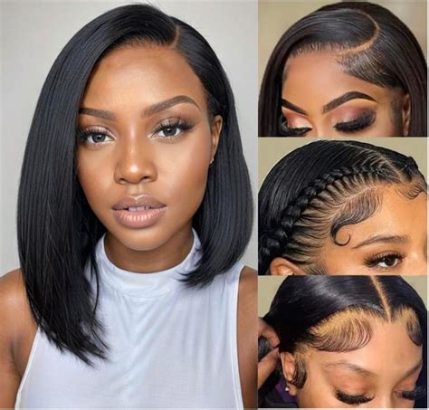 Aisi Wear And Go Glueless Wigs Human Hair Pre Plucked Pre Cut Short Straight Bob