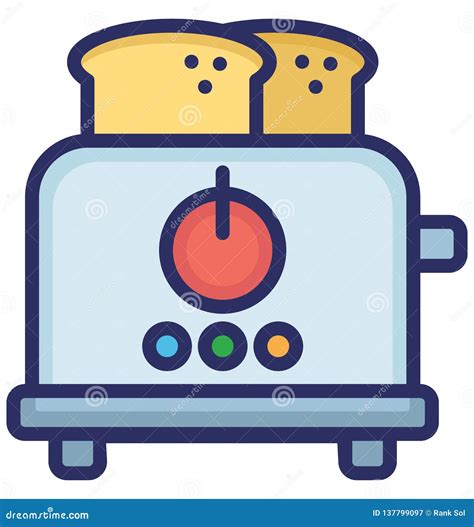 Toaster Isolated Vector Icon That Can Be Easily Modified Or Edit Stock