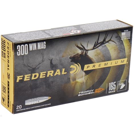 Federal Premium 300 Winchester Magnum Ammo 165 Grain Trophy Bonded Tip