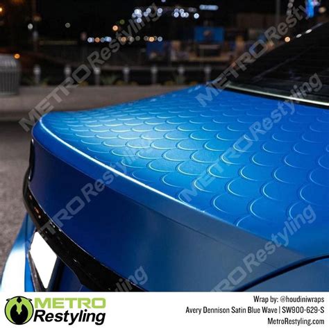 Avery Dennison Satin Wave Blue Metallic Car Lettering Architectural Signage Dennison Interior