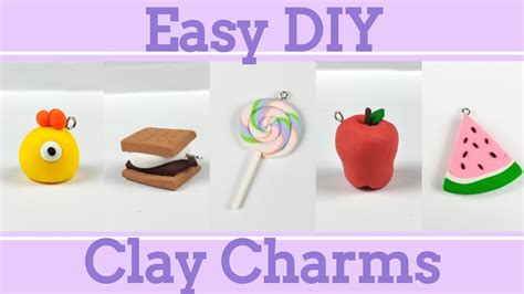 Easy Clay Charms For Beginners 2│5 In 1 Polymer Clay Tutorial Youtube