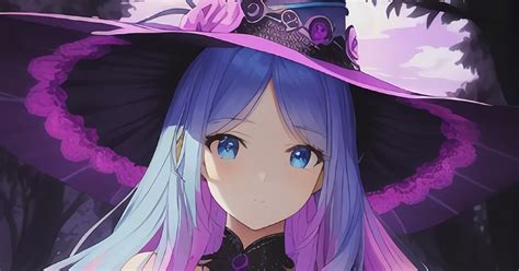 Anime Cute Witch Waifu In Purple Ore Senpaiのイラスト Pixiv