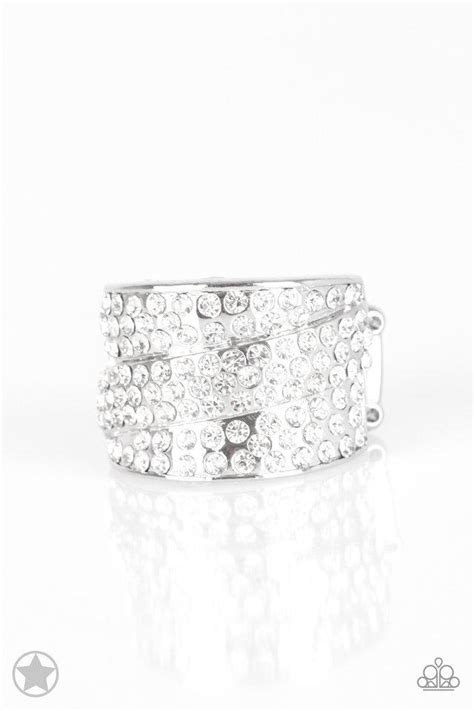 Paparazzi Ring Blockbuster The Millionaires Club White Paparazzi Jewelry Online Store